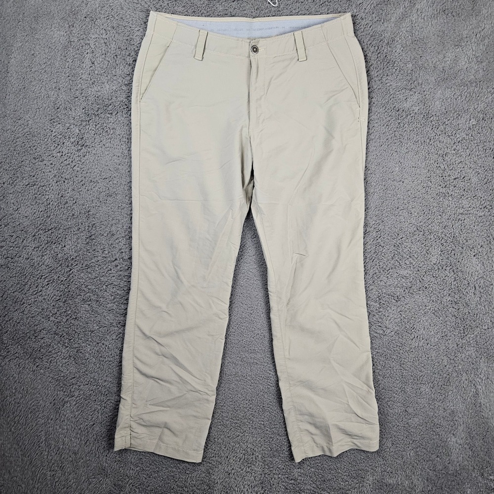 Under Armour Mens Match‎ Pants Khaki Tan 36x30 Loose Fit